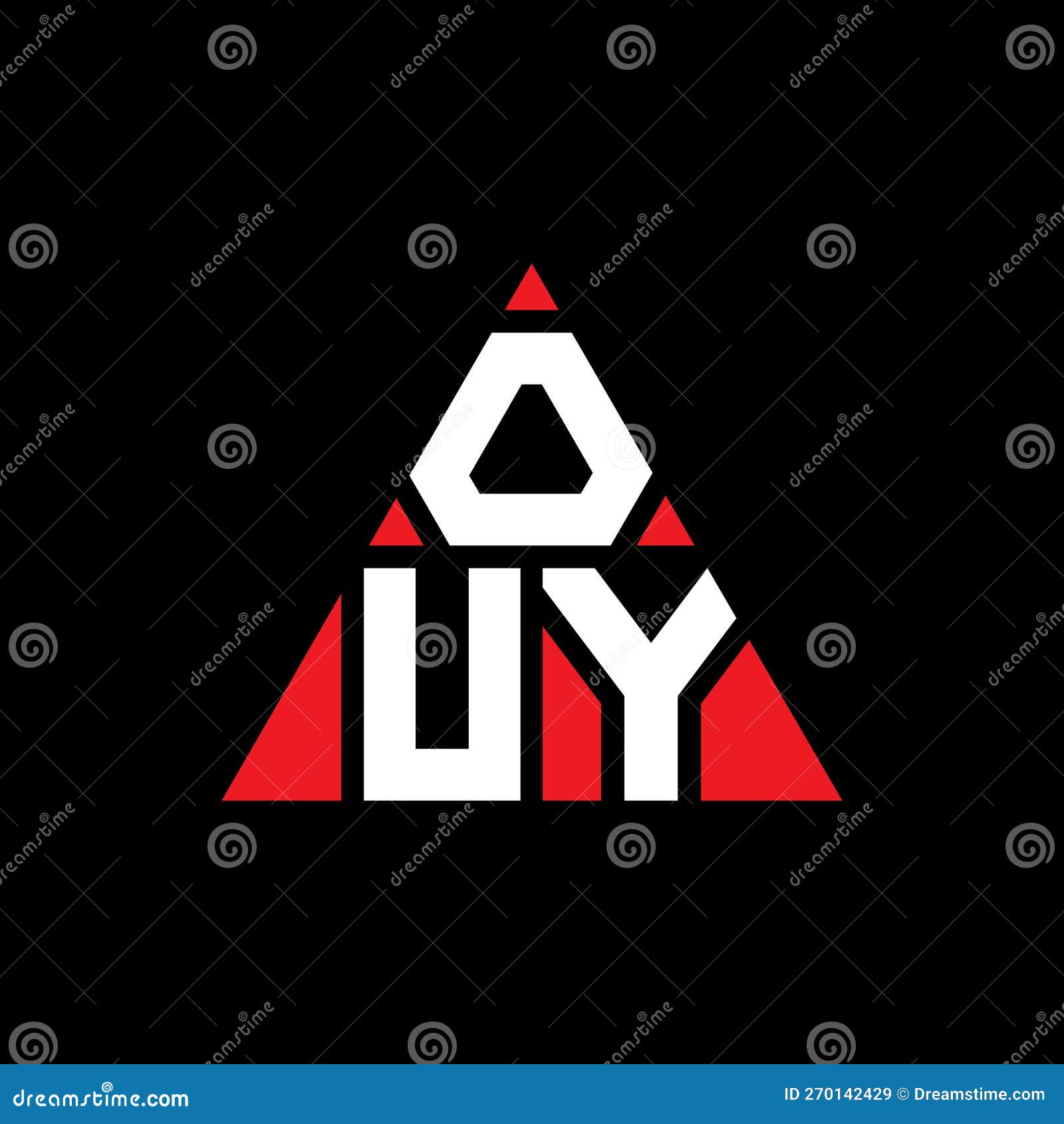 ouy triangle letter logo  with triangle . ouy triangle logo  monogram. ouy triangle  logo template with red