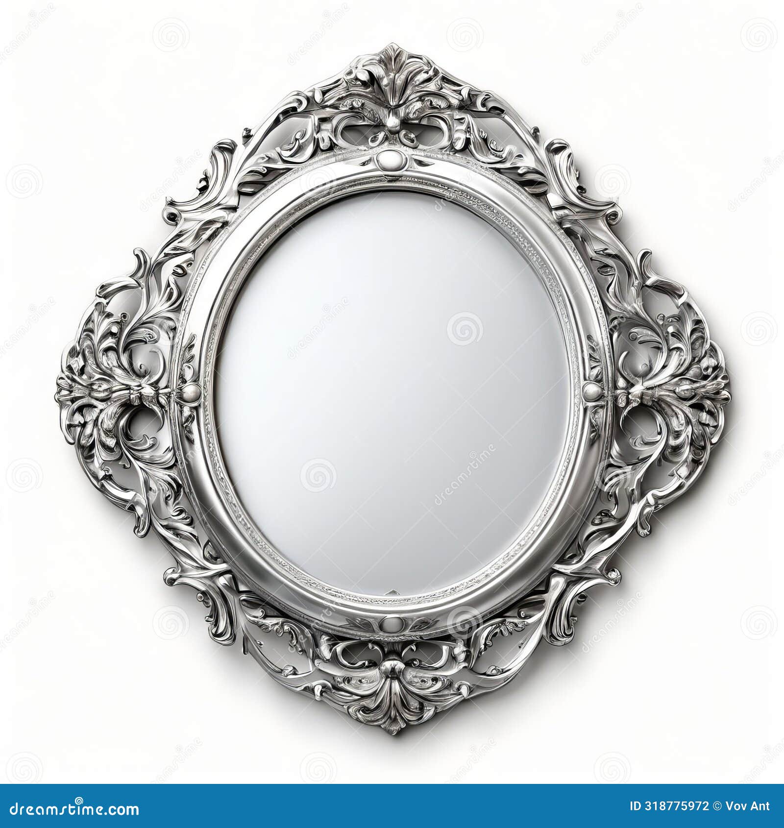 Oval Mirror with a Silver Foil Frame and Intrica Rare Odd Stock  Illustration - Illustration of luxurious, silver: 318775972, image size:1600x1690