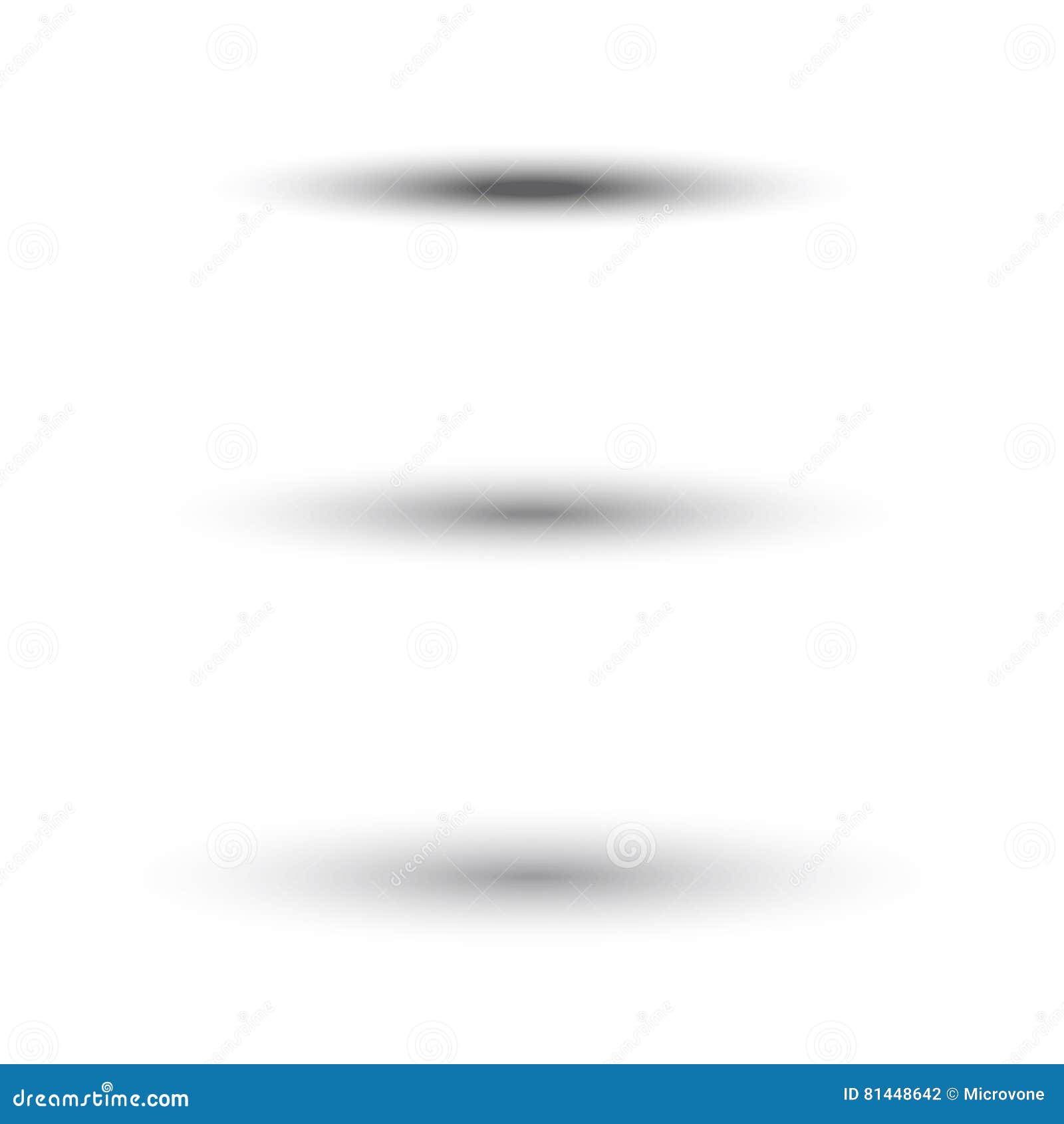 Oval Shadow For Tab Dividers Isolated On White Vector Set Stock