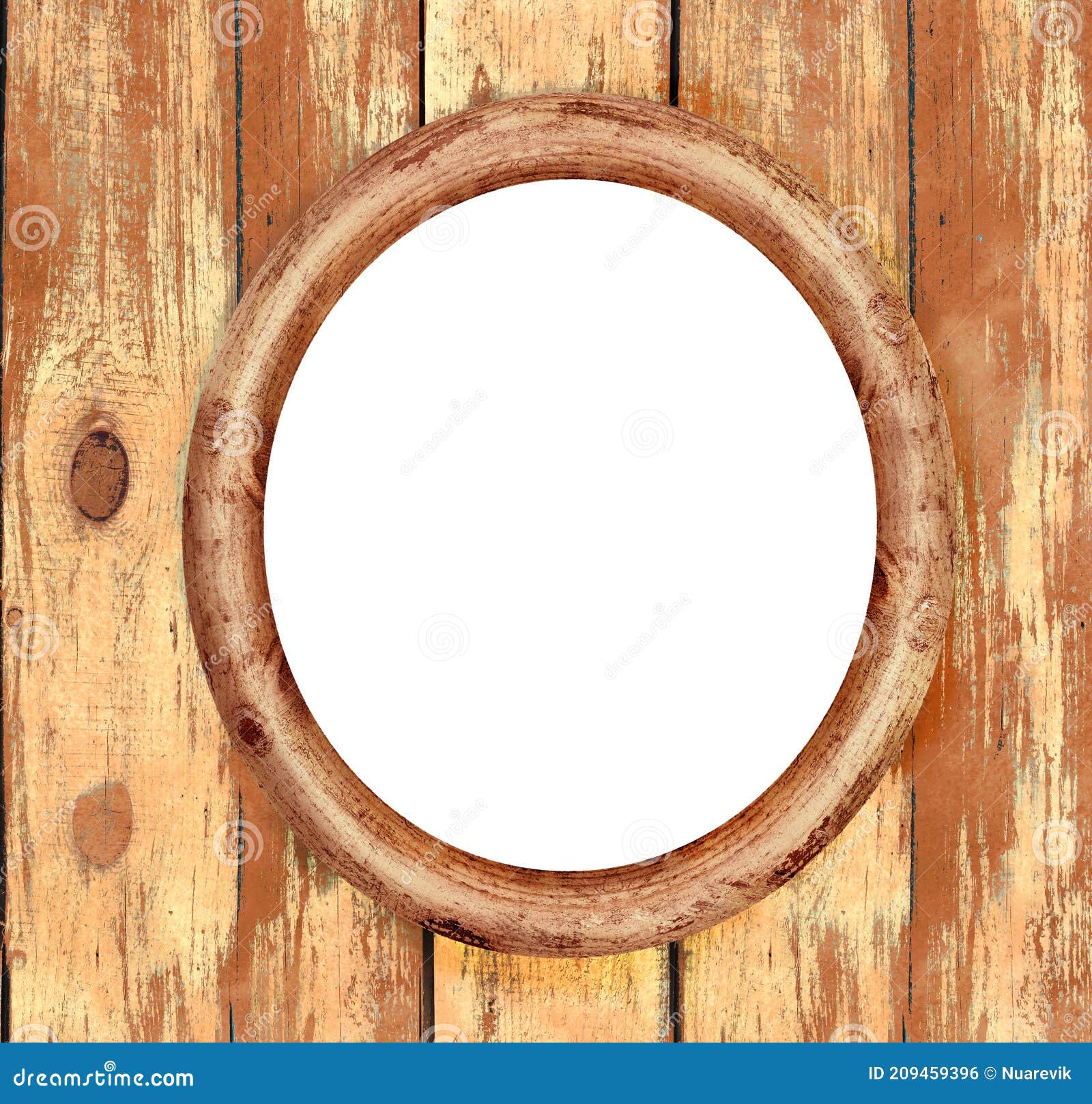 oval wooden frame template with empty space,free place on wooden scratched grunge background