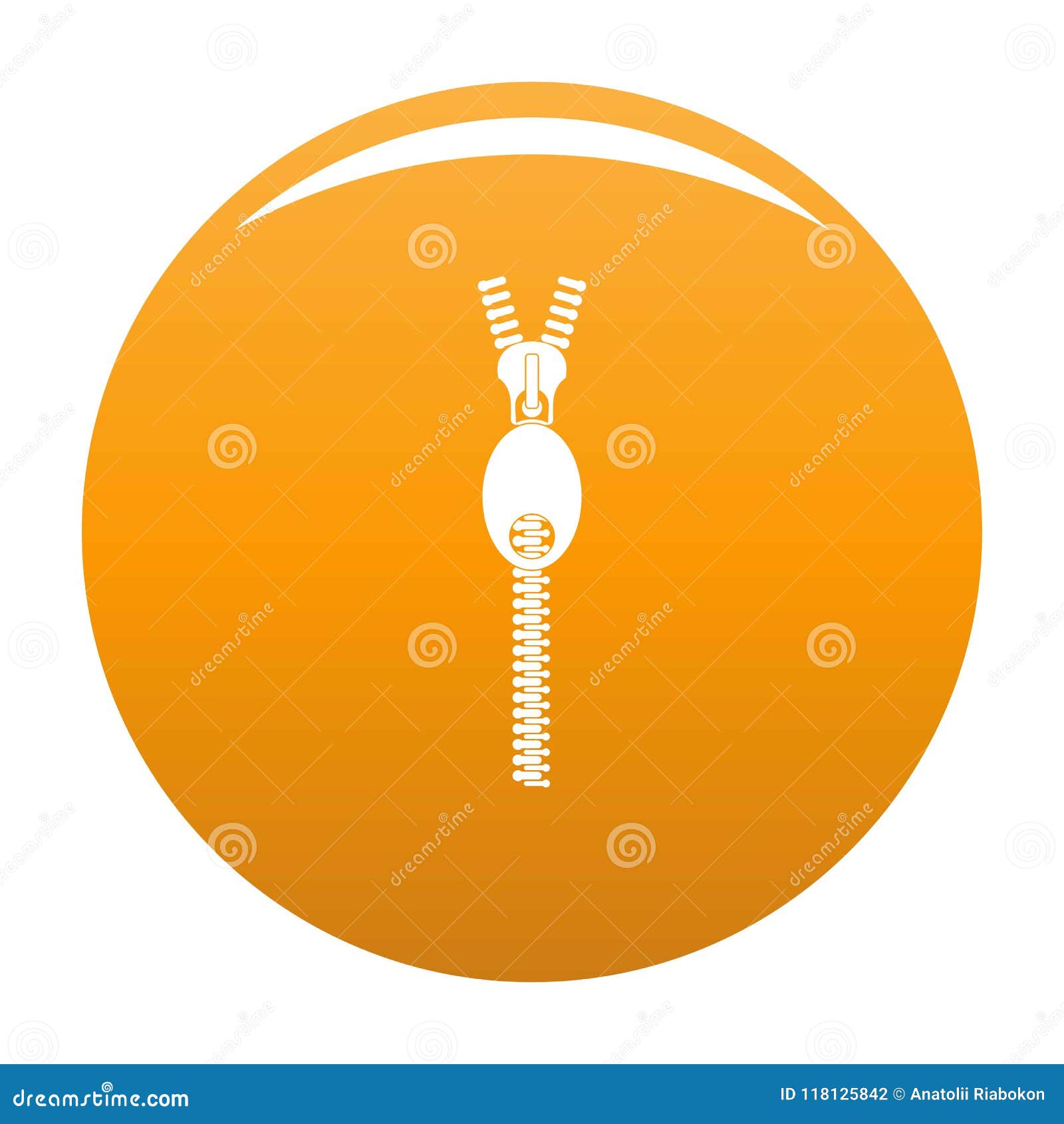 Oval Zip Icon Vector Orange Stock Vector - Illustration of attached ...