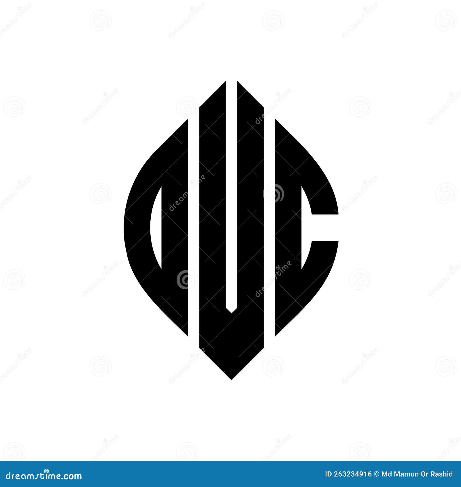 ovc circle letter logo  with circle and ellipse . ovc ellipse letters with typographic style. the three initials form a
