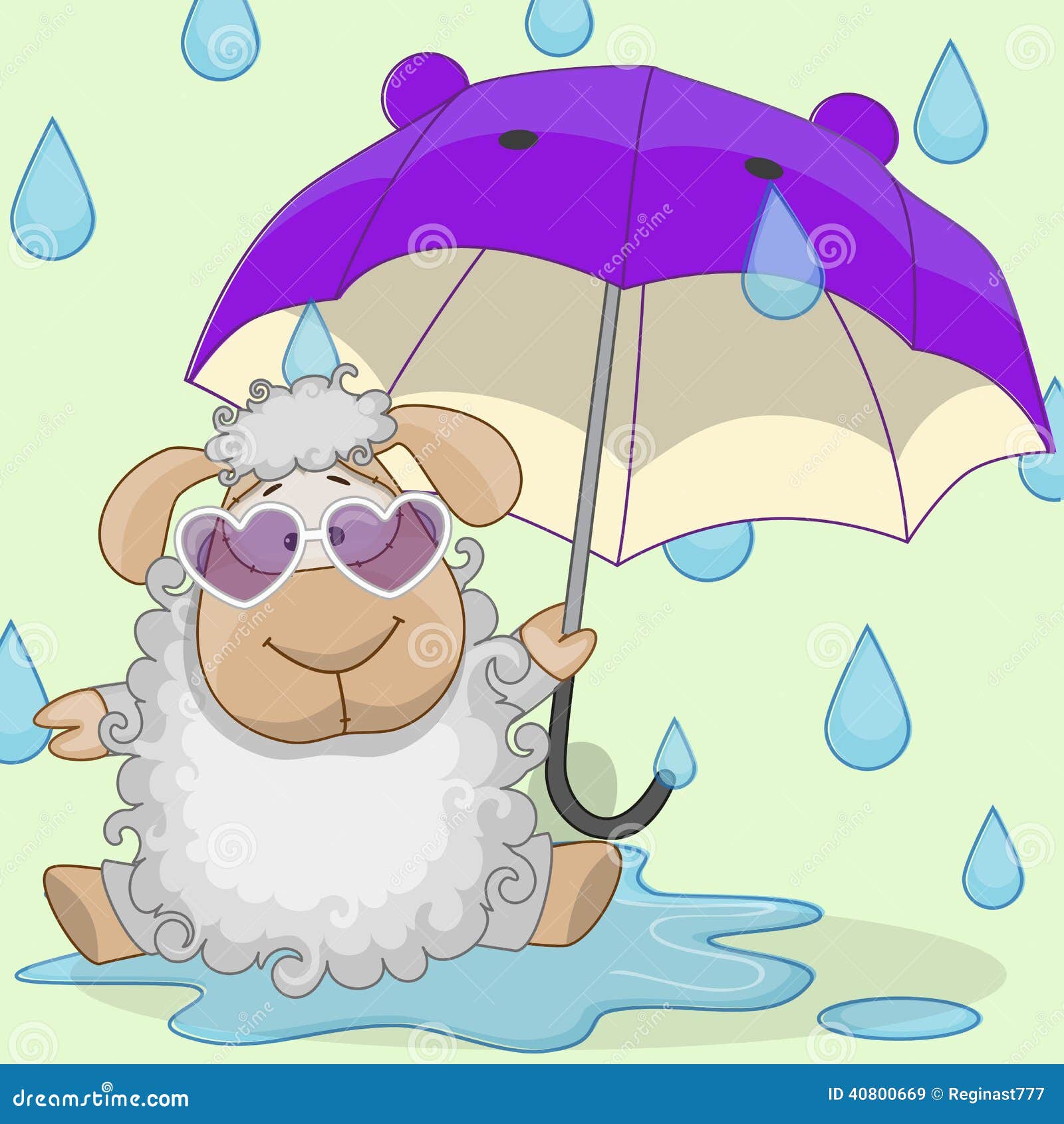 Ovejas con el paraguas del vector. Ilustración de 40800669