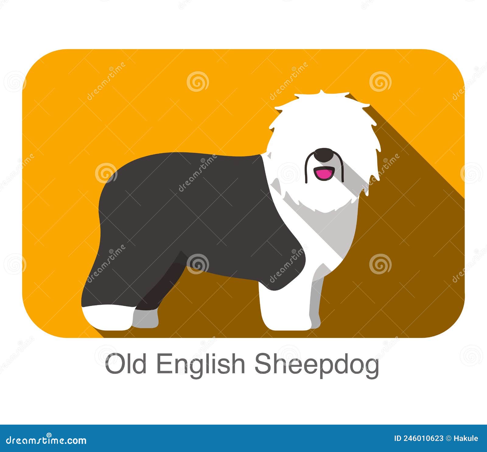 Antigo retrato de solo de cão pastor inglês