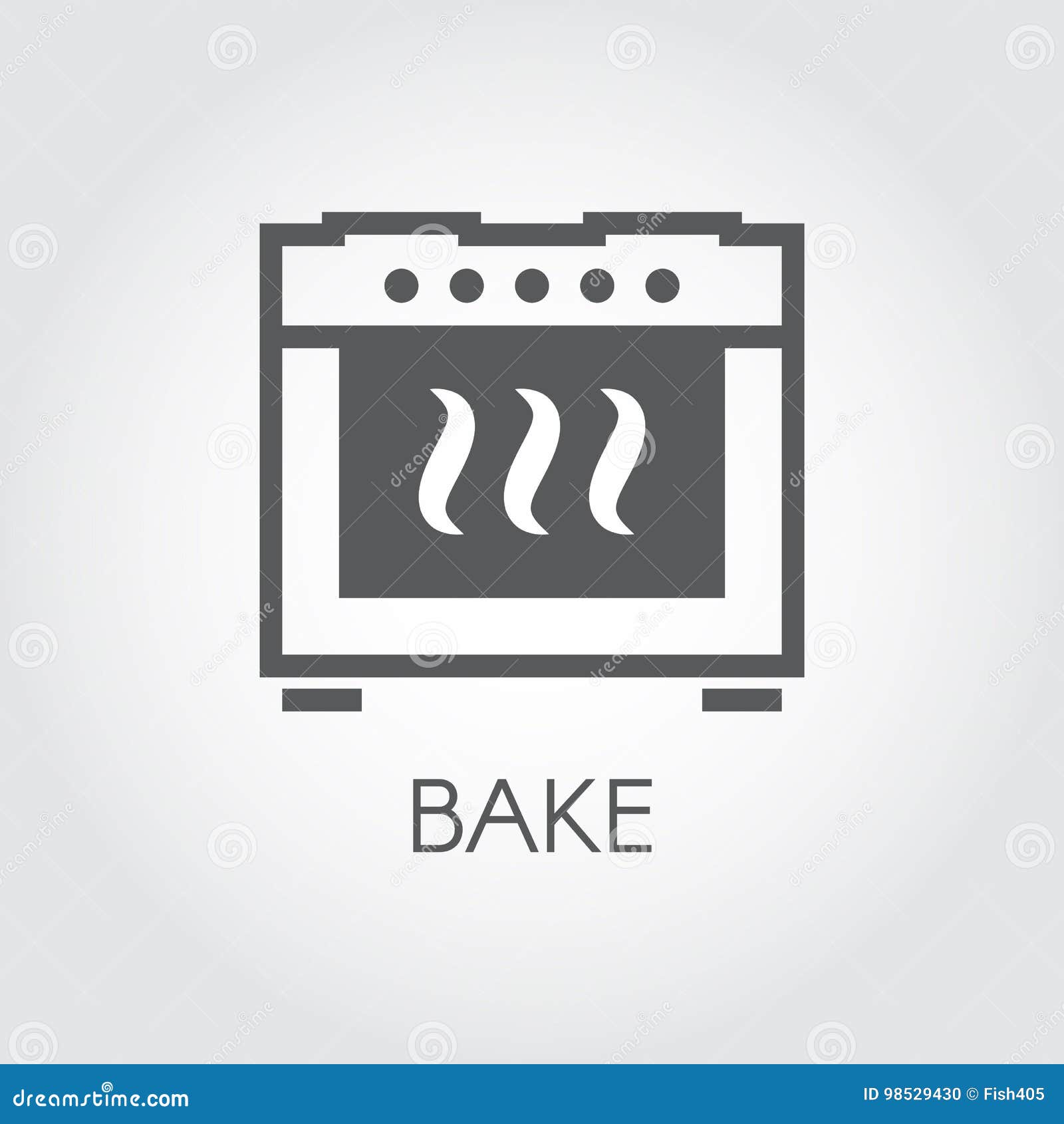 Oven Bake Icon Drawing in Flat Style for Different Cooking Projects or