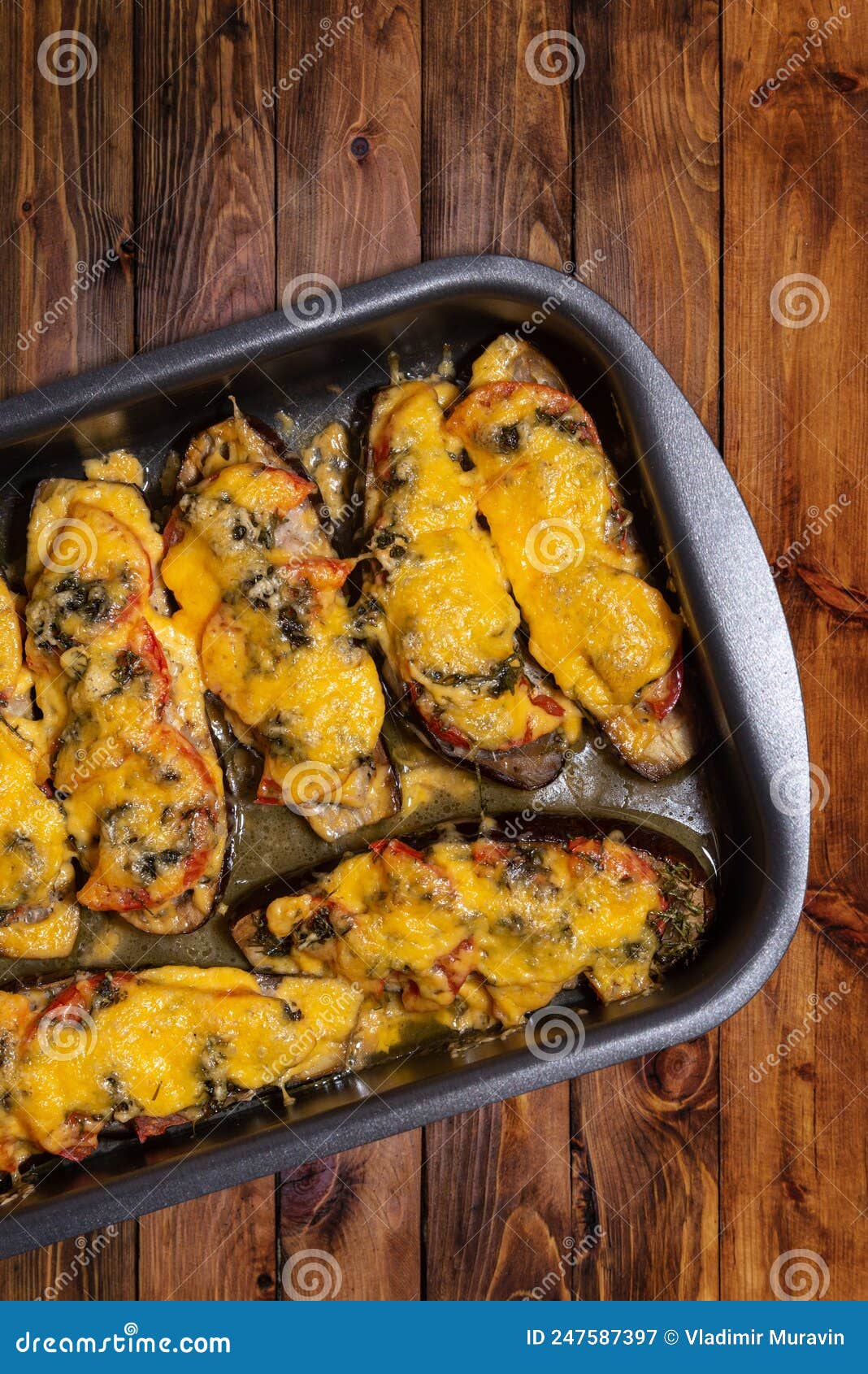 Oven baked eggplant stock image. Image of pepper, dinner 247587397