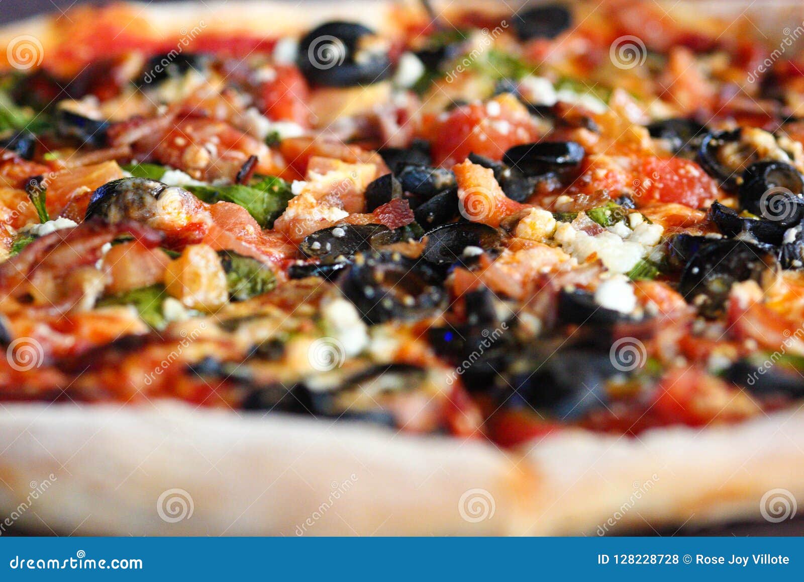Oven Baked Pizza with Many Toppings Stock Photo Image of oven