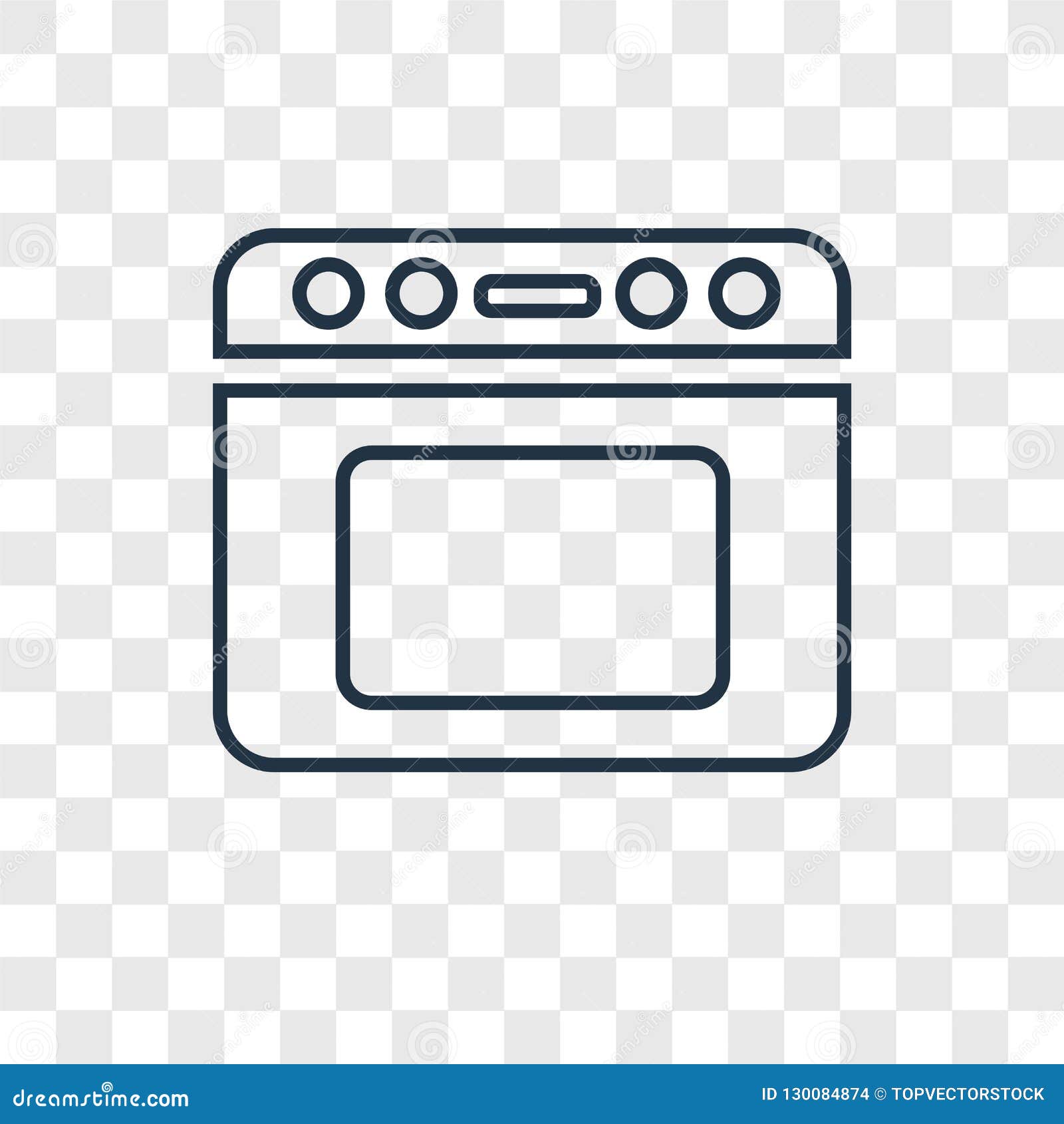 Oven Concept Vector Linear Icon Isolated on Transparent Background