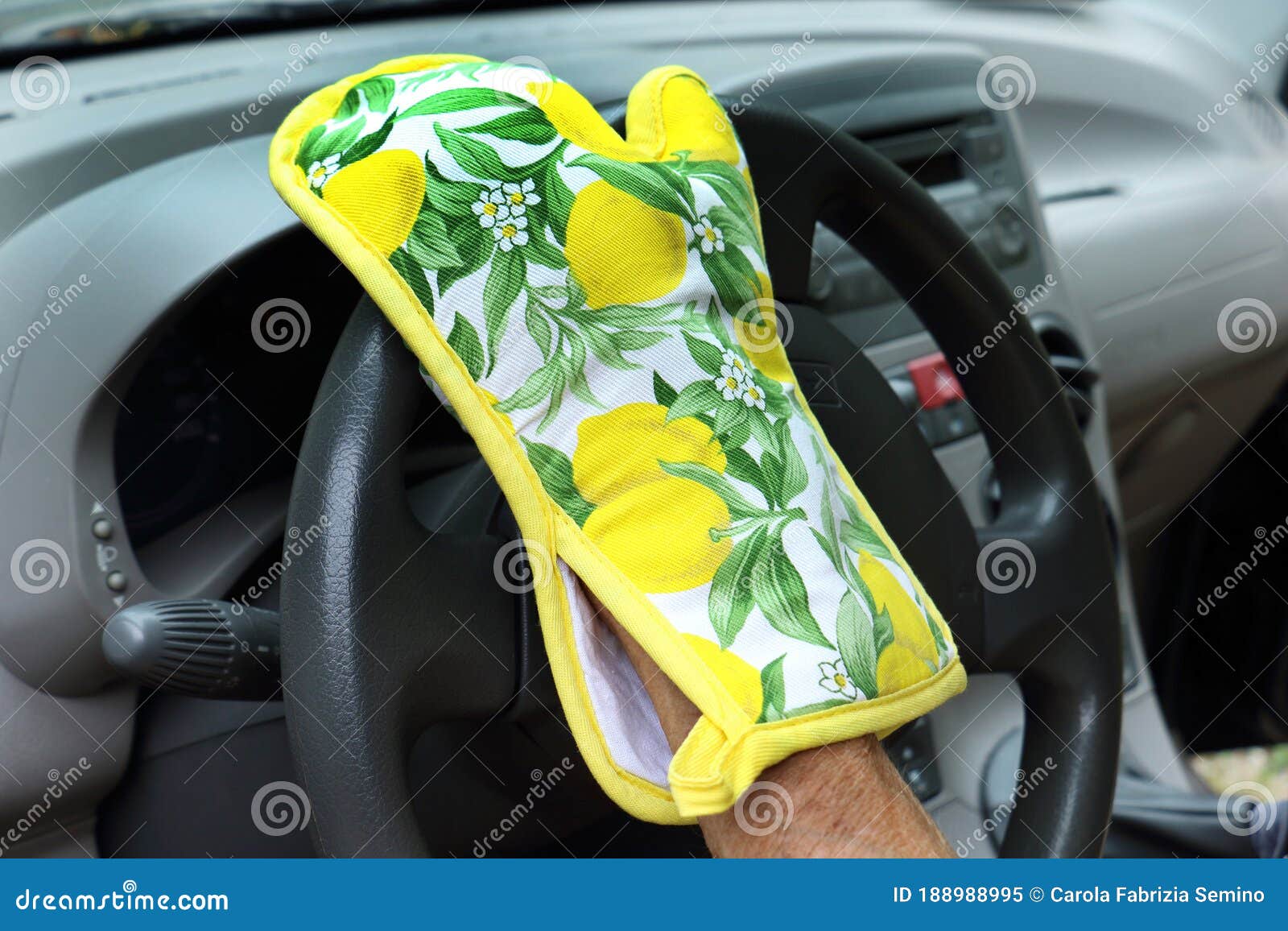 Oven Glove for Hot Steering Wheel in the Summer Stock Image Image of
