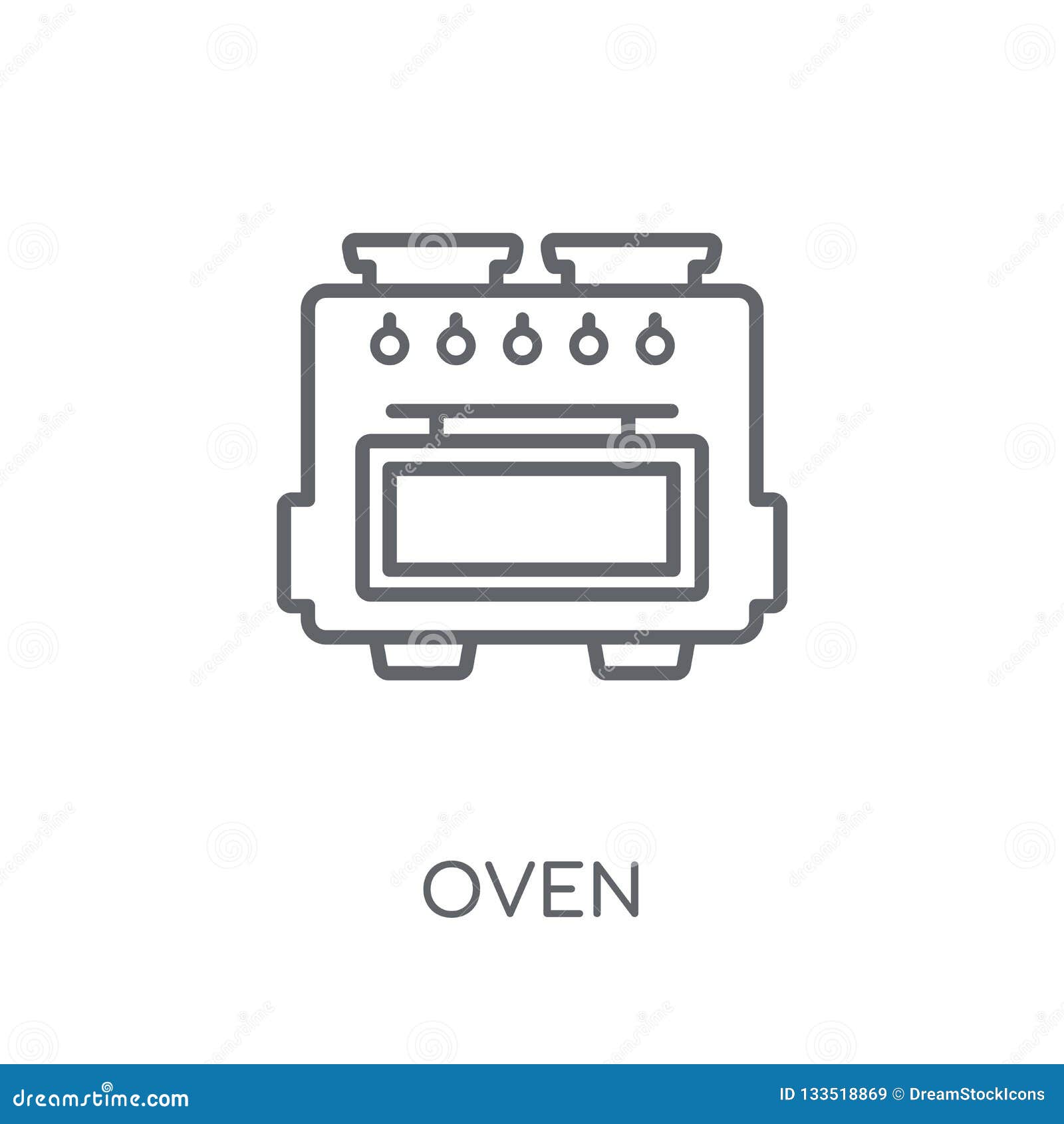 Oven Linear Icon. Modern Outline Oven Logo Concept on White Back Stock