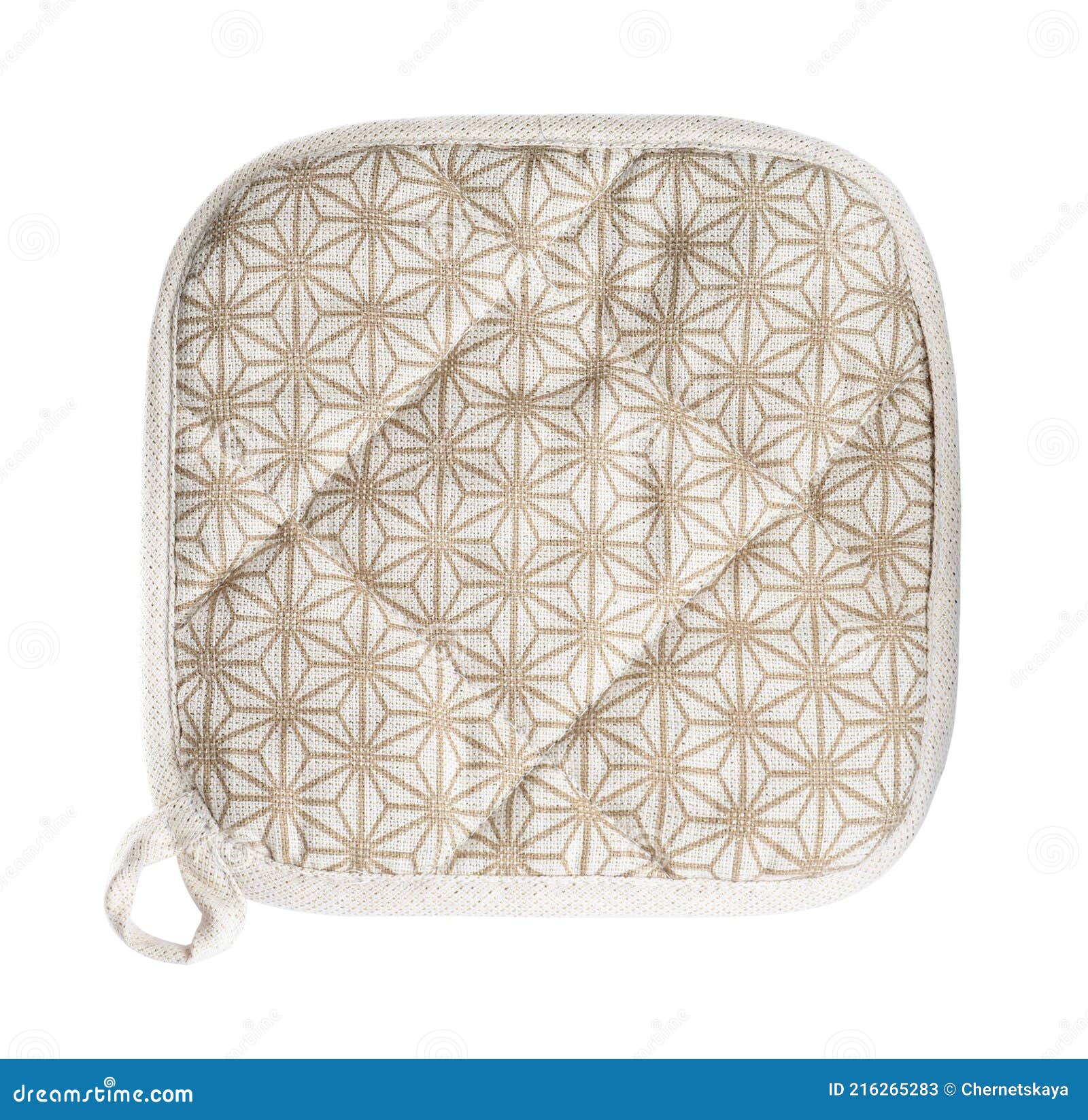 Oven Potholder for Hot Dishes on White Background, Top View Stock Image