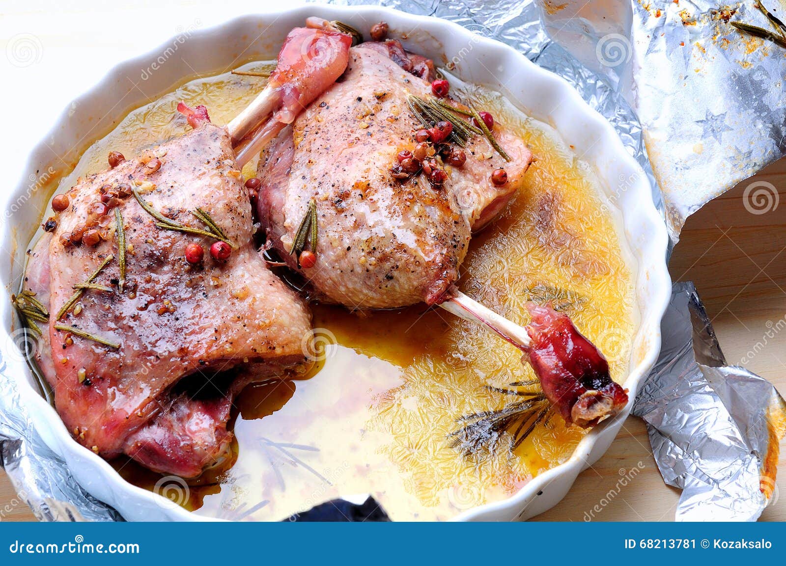 Oven roasted duck legs stock image. Image of pepper, dinner 68213781