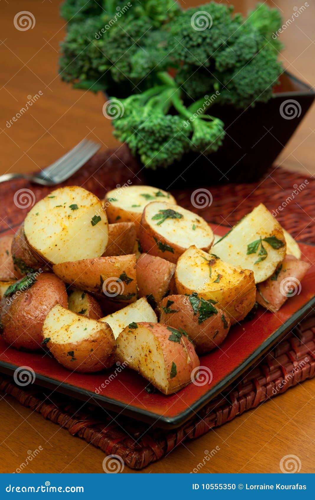 Oven Roasted Red Potatoes stock photo. Image of nutritious 10555350