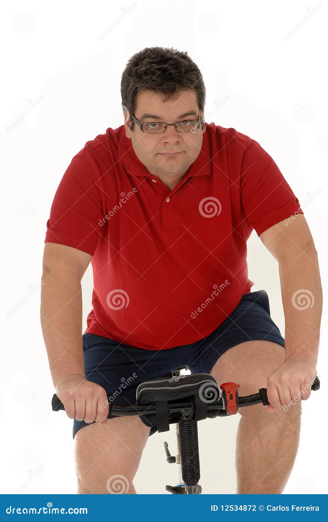 Over weight men Cycling stock photo. Image of biking 12534872