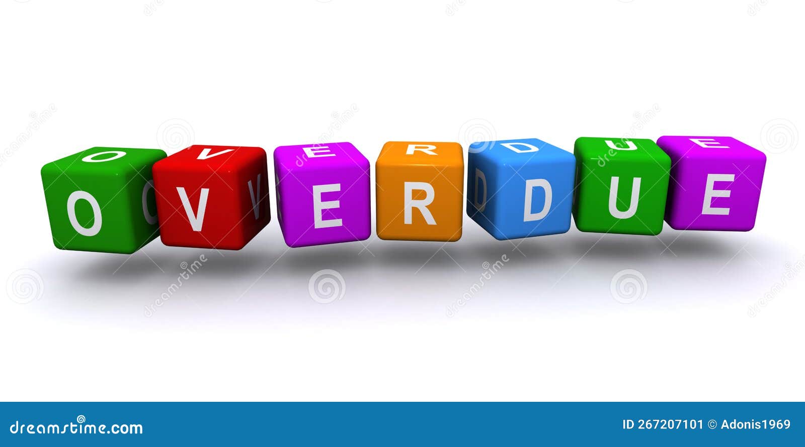 Overdue Word Block on White Stock Illustration Illustration of icon