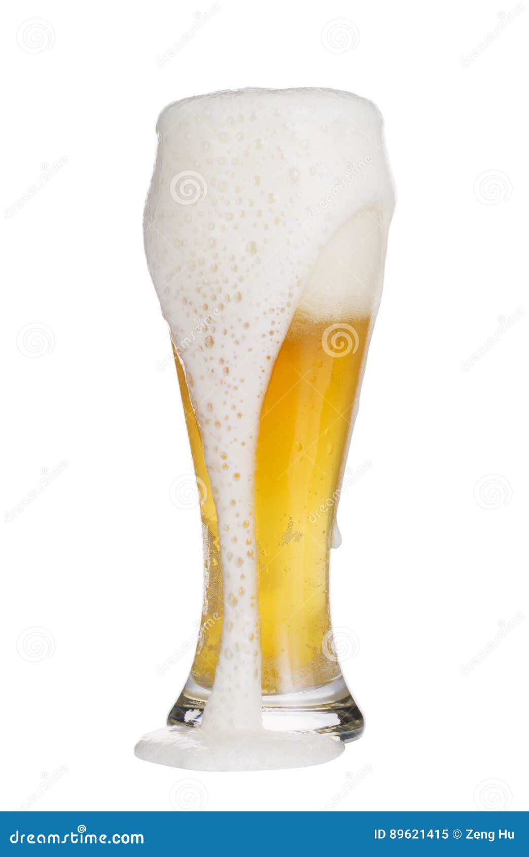 Overflowing Glass Cup of Beer. Stock Image Image of fresh, drink