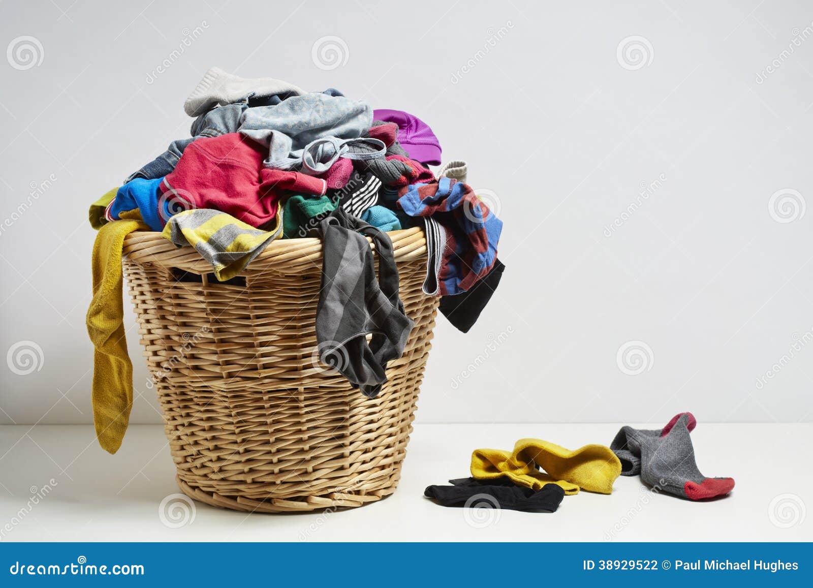 overflowing laundry basket