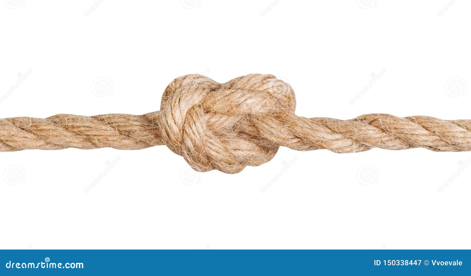 Overhand Knot Tied on Thick Jute Rope Isolated Stock Image - Image