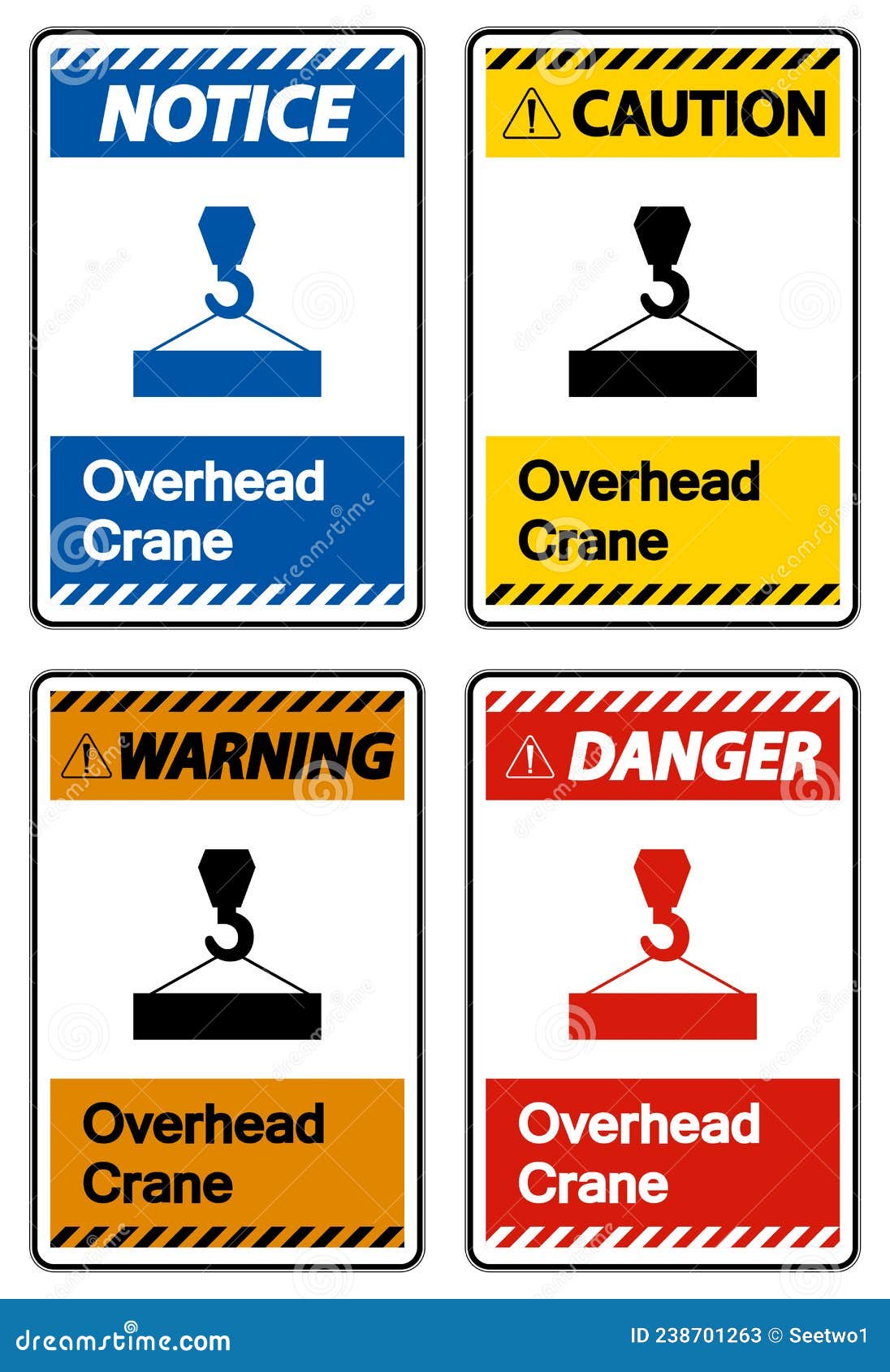 Overhead Crane Symbol Sign on White Background Stock Vector