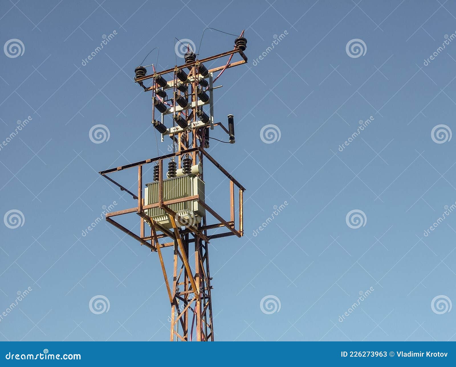 Overhead Electrical Substation Stock Image 226273963