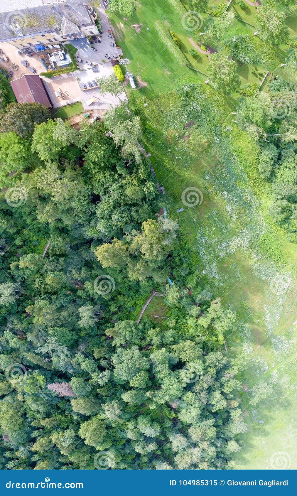 Overhead Panoramic View of Forest and Homes Stock Image Image of europe, homes 104985315