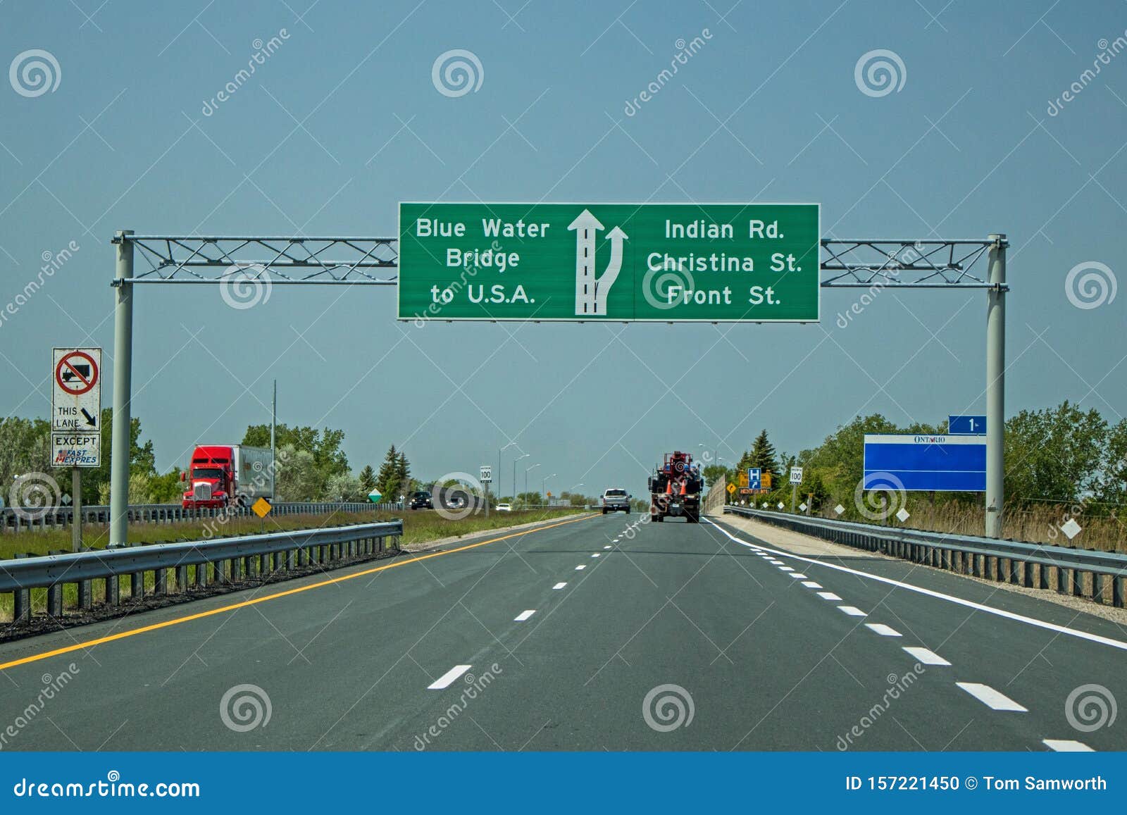 highway 402 signage in sarnia, ontario