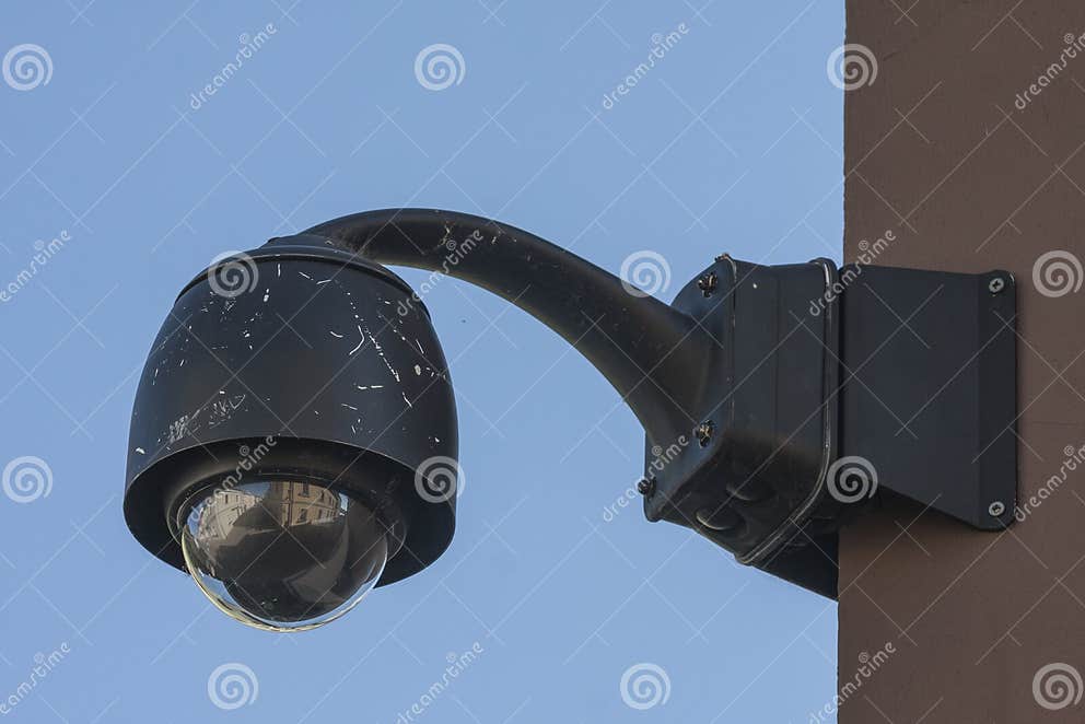 Overhead Surveillance CCTV Security Camera Stock Photo Image of look