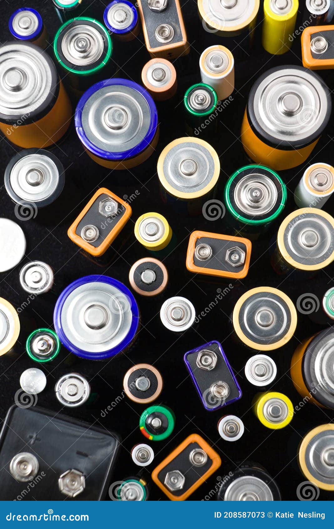 Domestic Batteries Ready For Recycling Stock Image