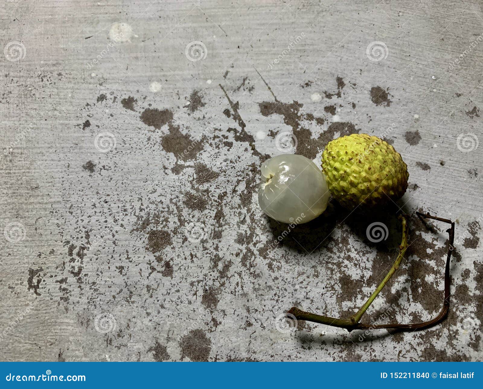 Overhead View of Green Lychee on a Rustic Background.Ready To Eat