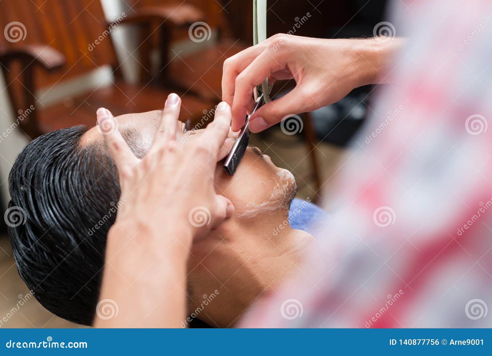 salon straight razor head shave video