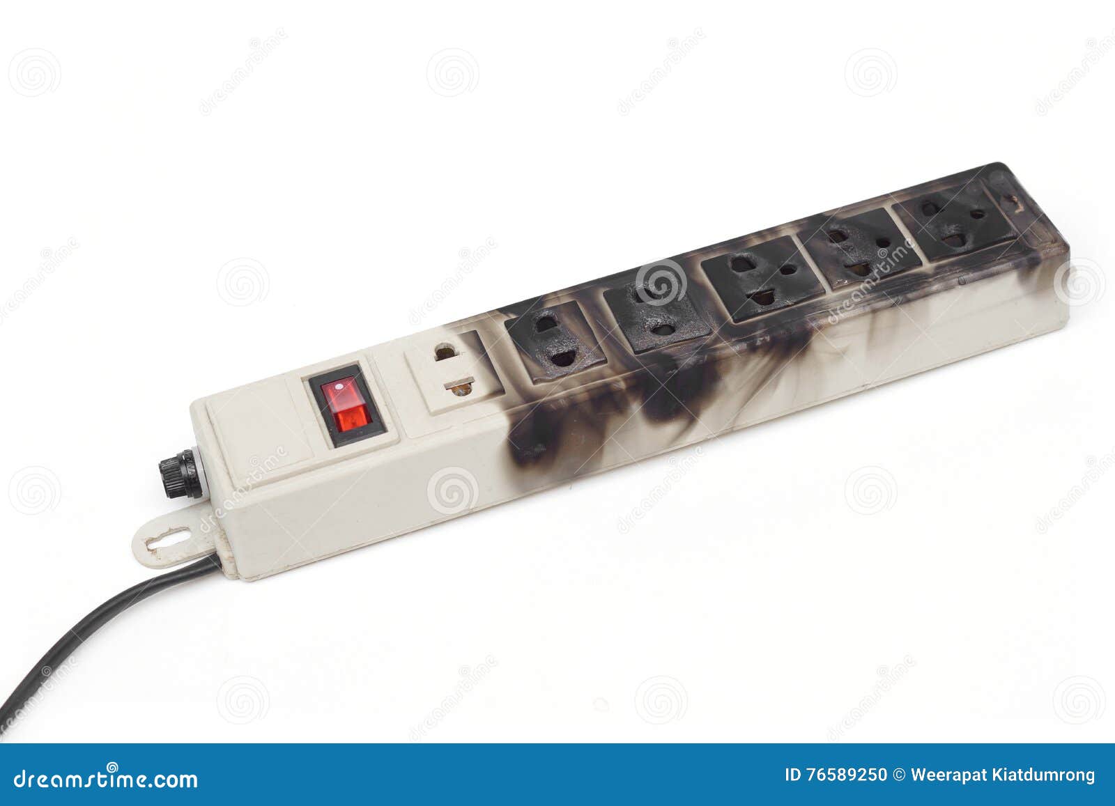 Overheat surge protector stock photo. Image of multiple 76589250