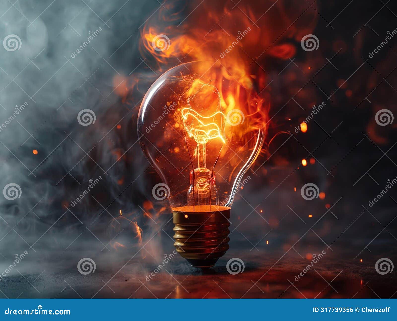 Overheated Lightbulb Concept Stock Photo Image of heat, electrical