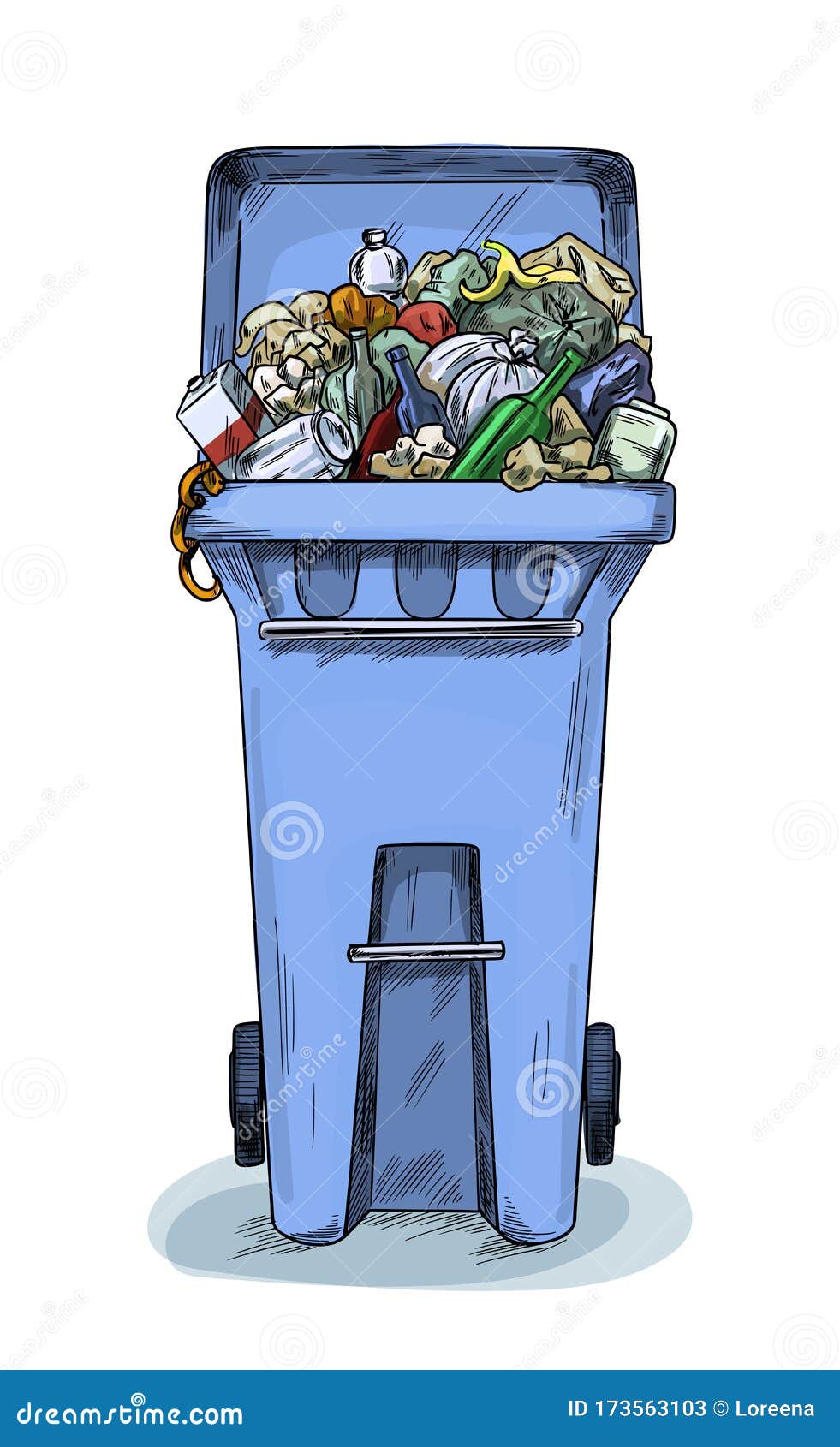 One single line drawing of plastic recycle bin... - Stock Illustration  [78176745] - PIXTA