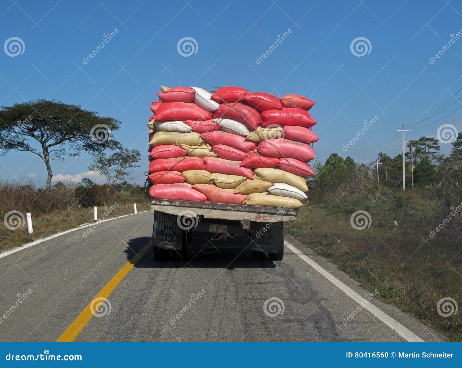 Truck overloaded with plastic containers - Stock Image - C047/7908 -  Science Photo Library