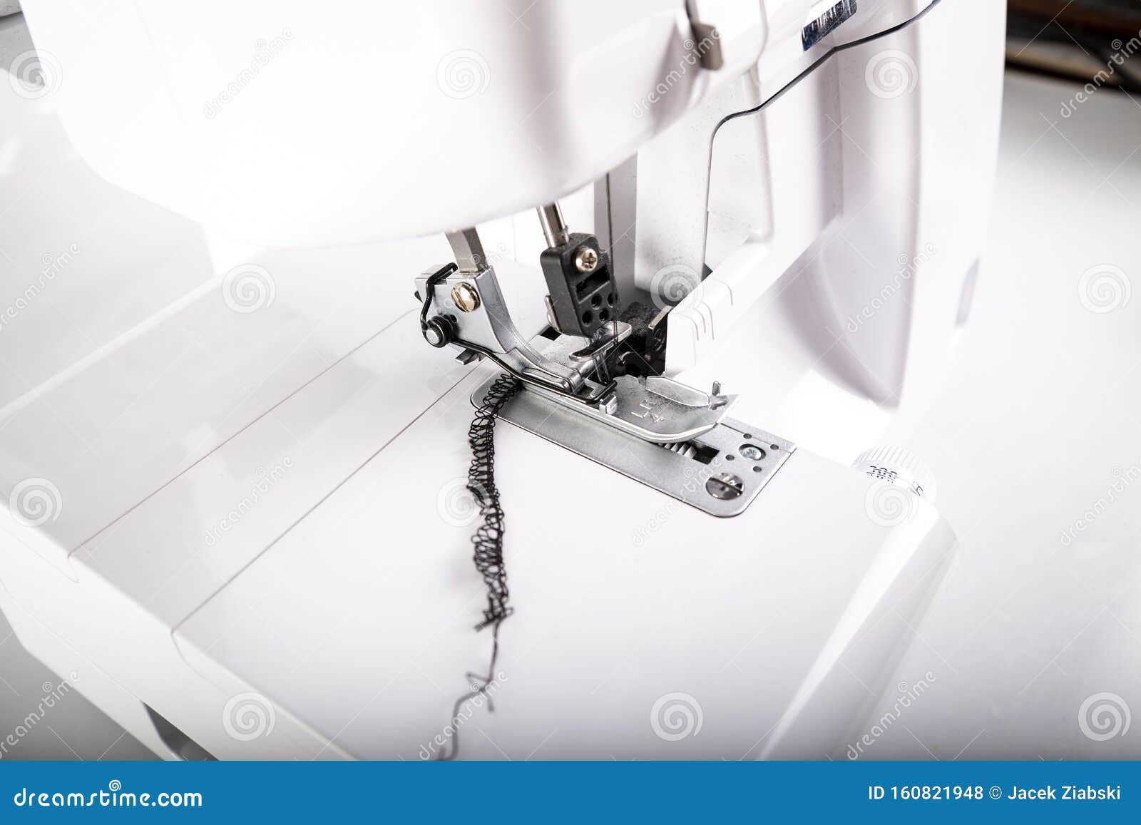 Overlock Stitch. Overlock for Sewing Fabric. Tailoring Stock Photo