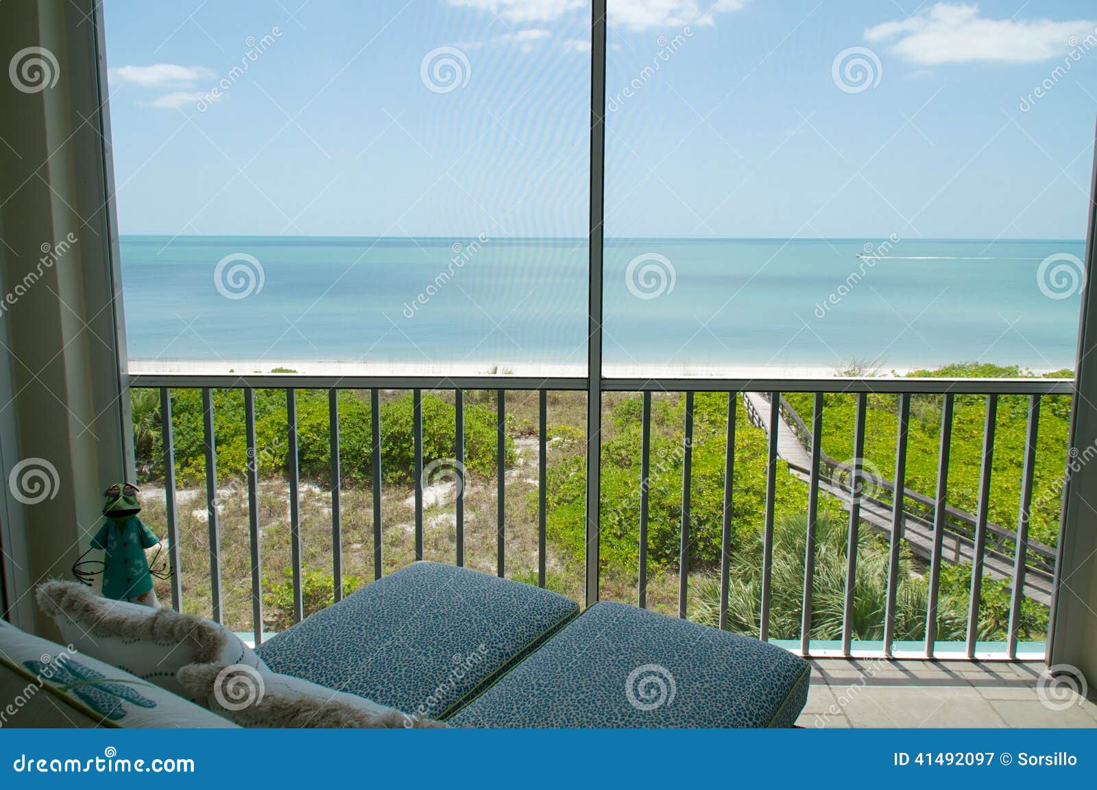 overlooking beach from balcony