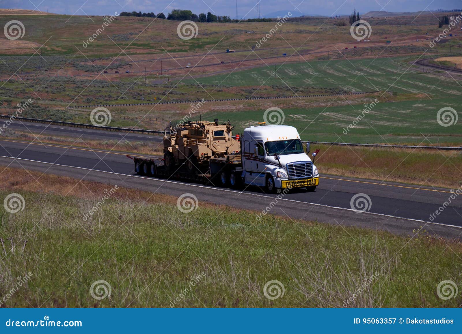Oversize Load / Military Equipment Stock Image Image of trailer