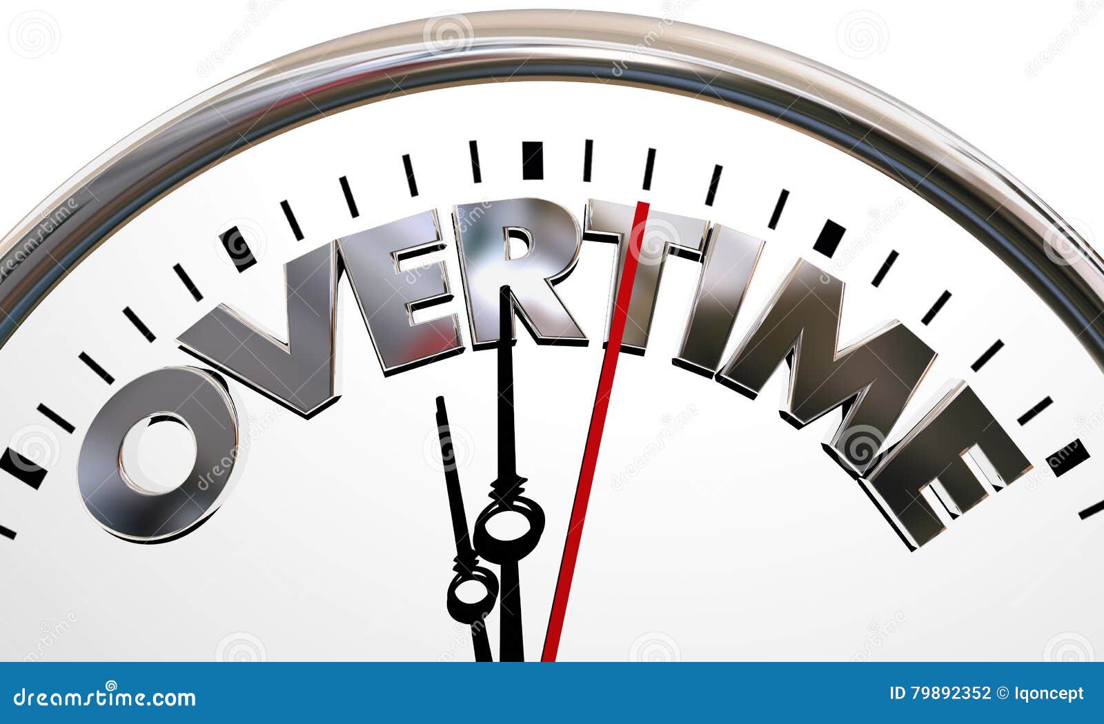 overtime working extra added hours clock words