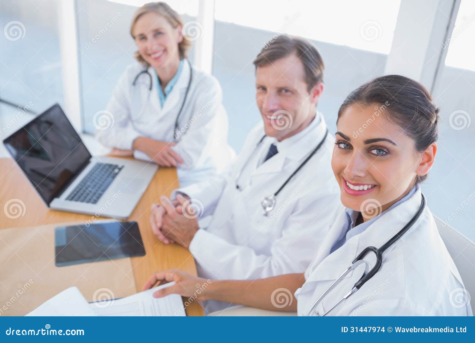 Overview of Doctors Looking at Camera Stock Photo Image of electronic, employees 31447974