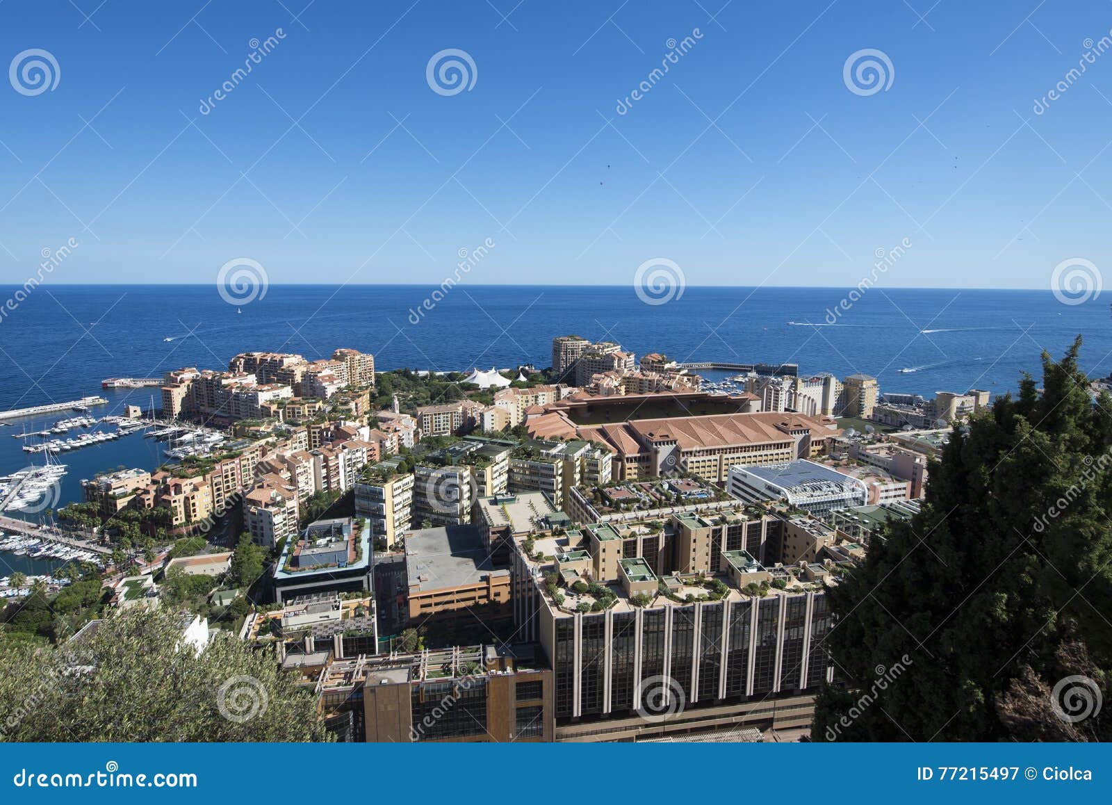 overview of fontvieille, monaco