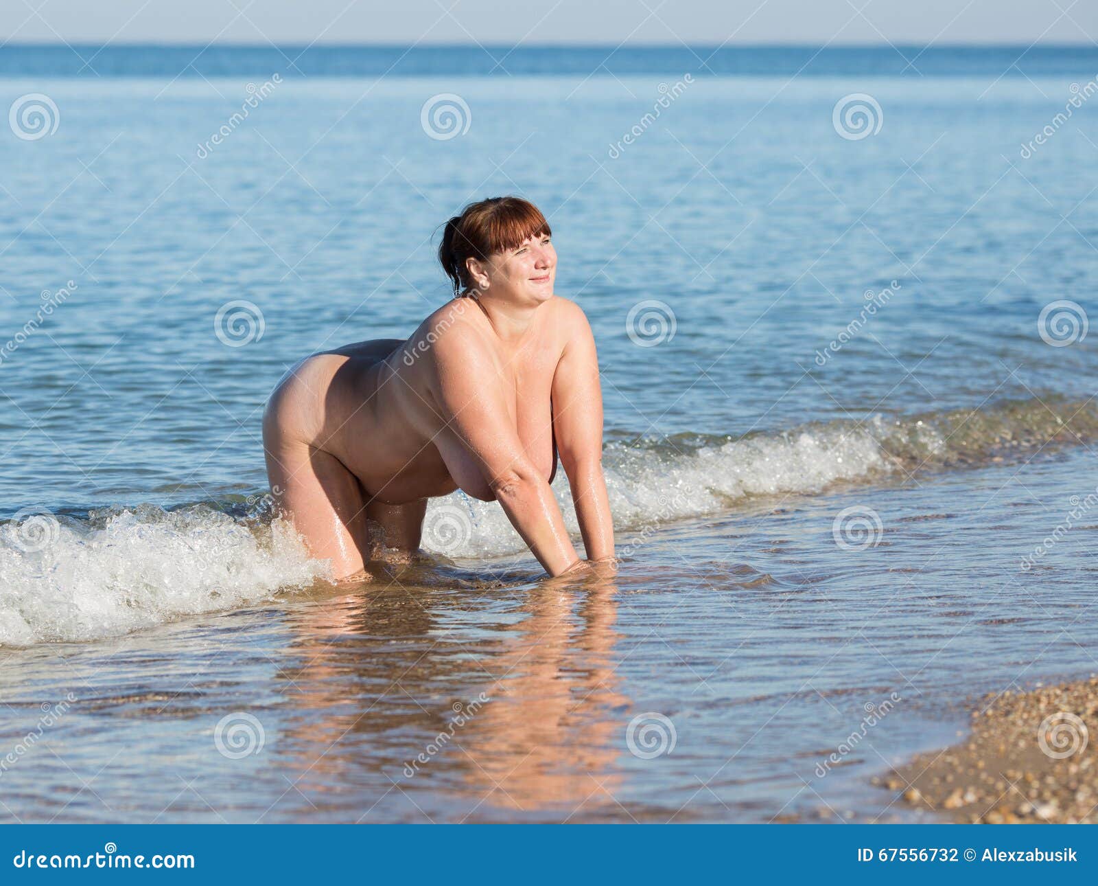 Fat Middle Aged Nudes - Overweight Middle Aged Woman at the Sea Stock Photo - Image of lifestyle,  naturist: 67556732