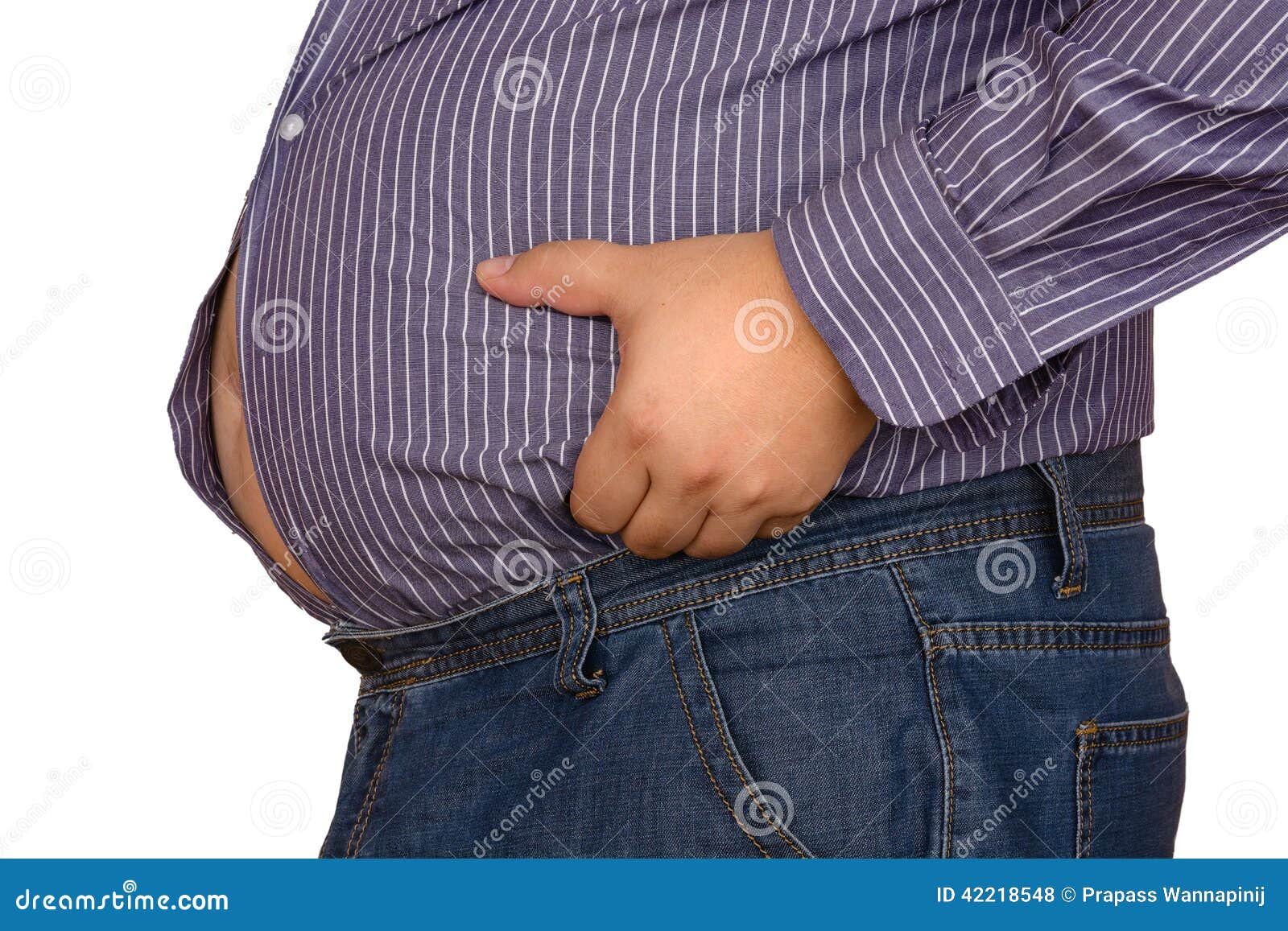 overweight paunchy fat man