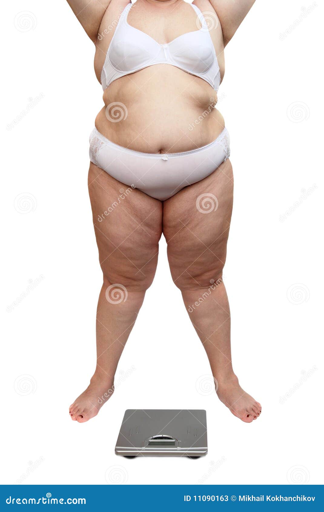 Premium Photo  Cropped photo of overweight woman in underwear