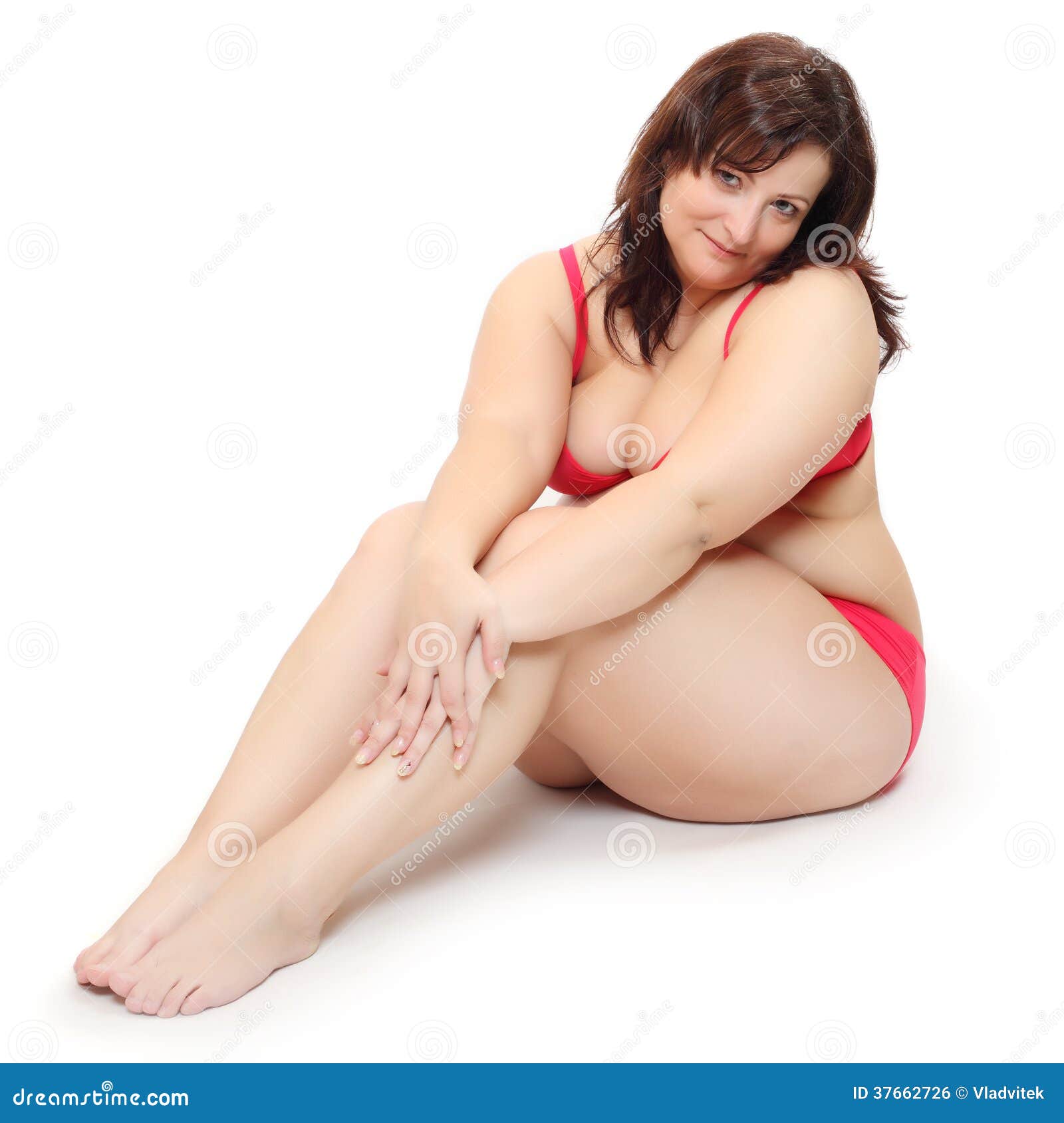 Overweight woman pull slimming underpants over large belly side view, white  background. Naked woman in red underwear with cellulite body. Overeating  Stock Photo - Alamy