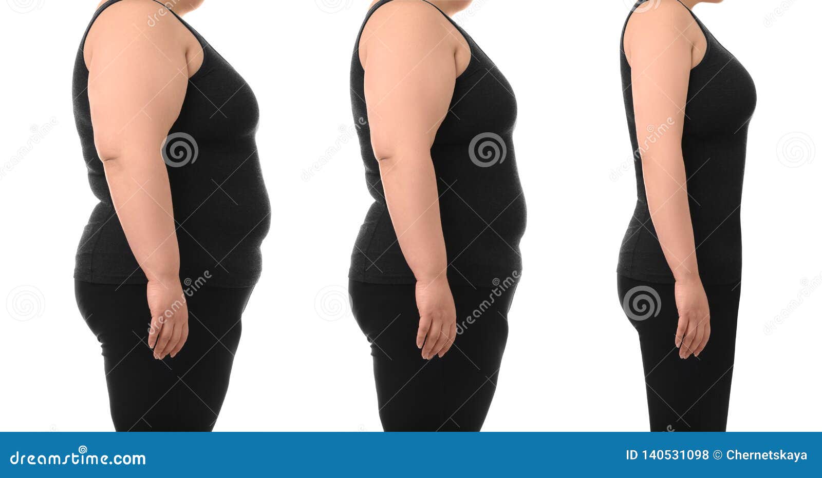 Weight loss accessories isolated on white background Stock Photo