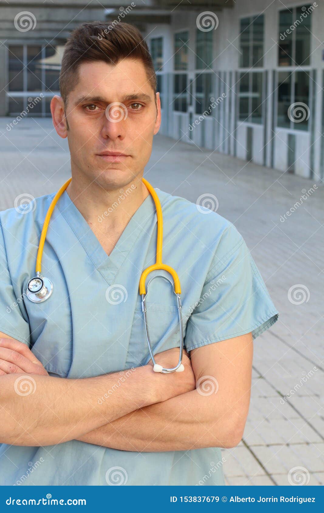 Overworked Healthcare Worker Looking Exhausted Stock Image Image of