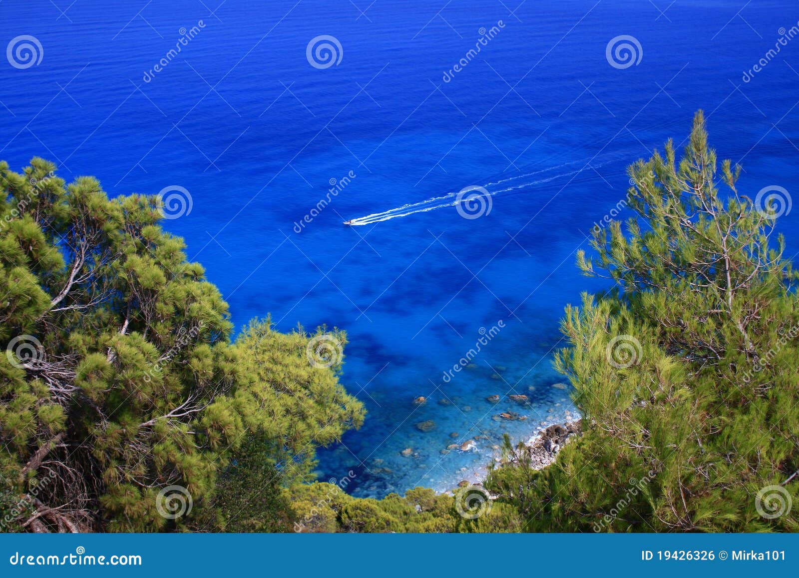 Overzees Van Lefkada, Griekenland - Agio's Nikitas Stock Foto - Image ...