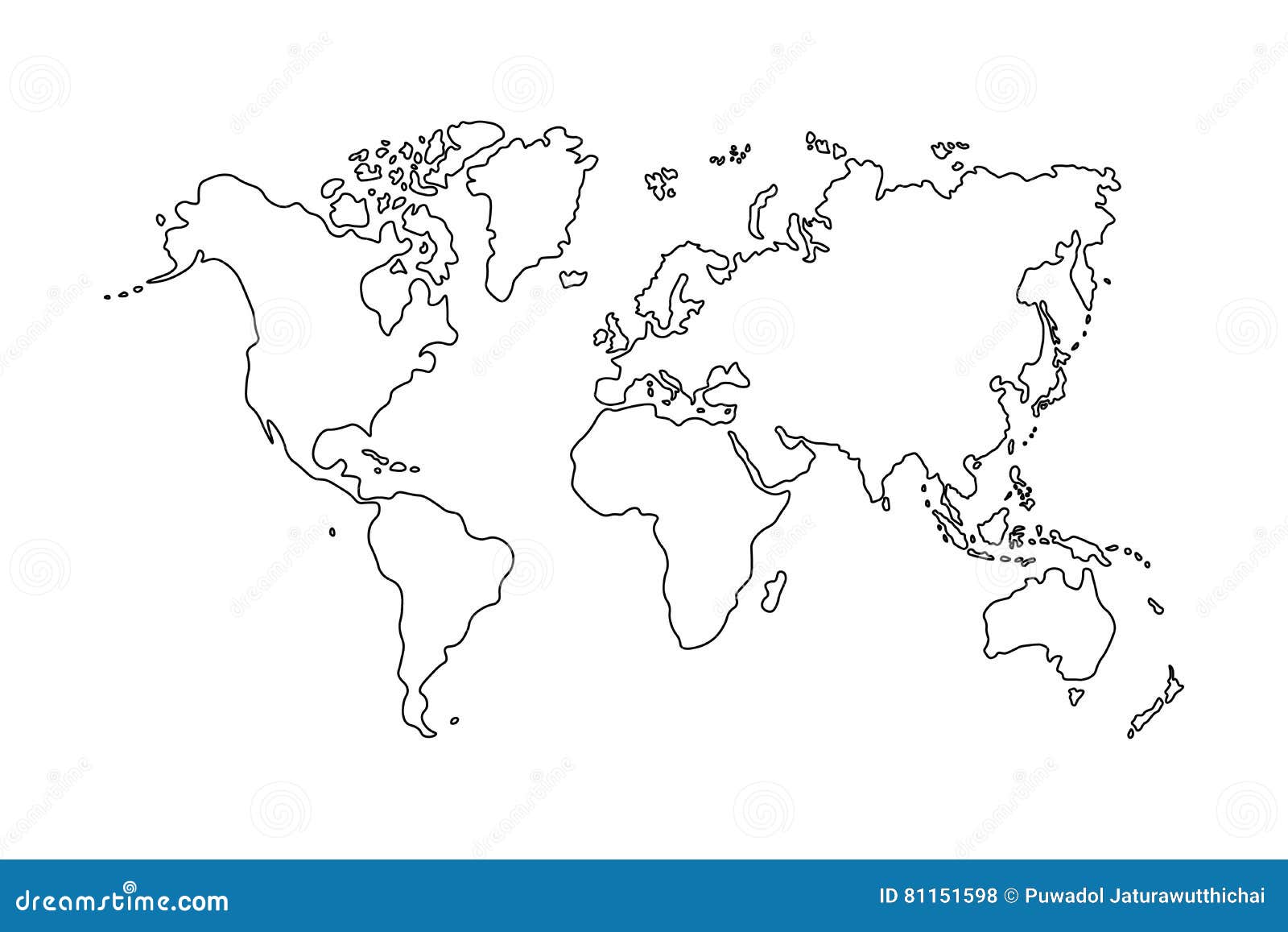 meesteres echo Taille Overzicht Van Wereldkaart Op Witte Achtergrond Vector Illustratie -  Illustration of atlas, land: 81151598