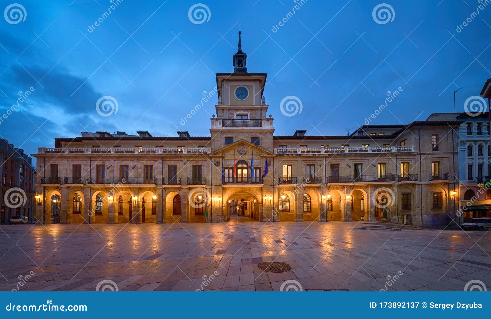 oviedo, spain. historic building of town hall