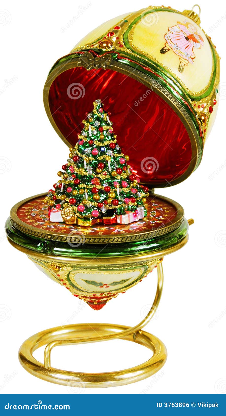 Ovo-caixa Do Brinquedo Da árvore De Natal Foto de Stock - Imagem de xmas,  dourado: 3763896